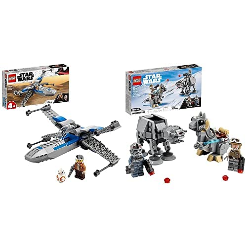 LEGO 75297 Star Wars ala-X De La Resistencia, Nave Espacial De Juguete con Mini Figuras+ 75298 Star Wars Microfighters: At-At Vs; Tauntaun Juguete De Construcción