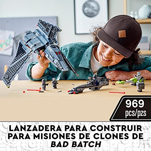 LEGO 75314 Star Wars The Bad Batch: Lanzadera de Ataque, Juguete de Construcción a Partir de 9 Años con 5 Mini Figuras de Clones y un Droide Gonk