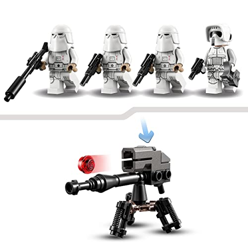 LEGO 75320 Star Wars Pack de Batalla: Soldados de Las Nieves, Set con 4 Figuras, Armas y Moto, Juguete para Niños de 6 Años