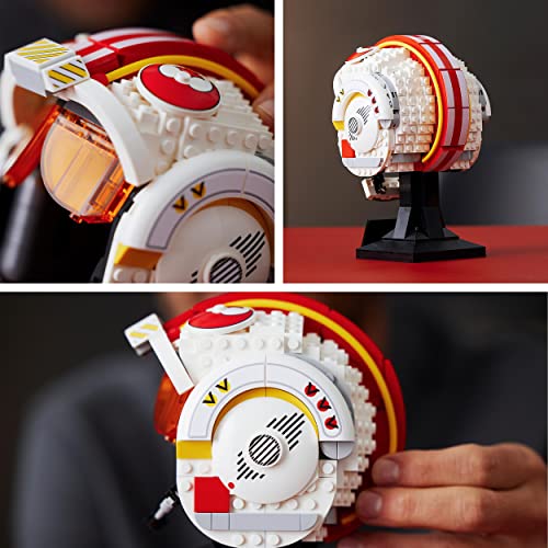 LEGO 75327 Star Wars Casco de Luke Skywalker, Versión Cinco Rojo, Maqueta para Construir para Adultos, Regalo Coleccionable para Fans