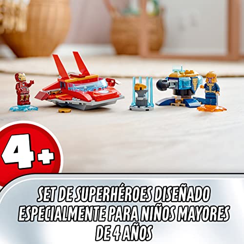 LEGO 76170 Marvel Avengers Iron Man vs. Thanos Juguete de construcción con Mini Figuras de Superhéroes para Niños 4 años