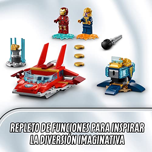 LEGO 76170 Marvel Avengers Iron Man vs. Thanos Juguete de construcción con Mini Figuras de Superhéroes para Niños 4 años