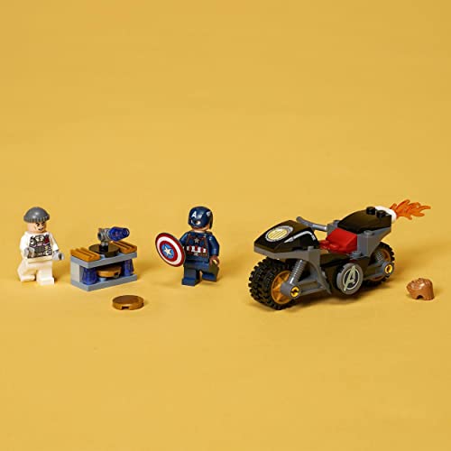 LEGO 76189 Marvel Vegadores Capitán América contra Hydra, Super Heroes Set con Moto de Juguete y Mini Figuras de Avengers