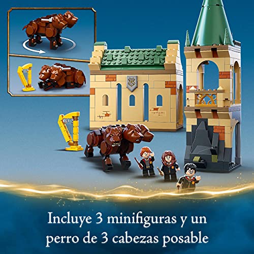 LEGO 76387 Harry Potter Hogwarts: Encuentro con Fluffy, Juguete de Construcción para el 20 Aniversario con Mini Figura Dorada
