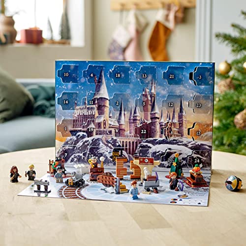 LEGO 76390 Harry Potter Calendario de Adviento de 2021, Juguete de Navidad y Regalo para Niños a Partir de 7 Años con 6 Mini Figuras