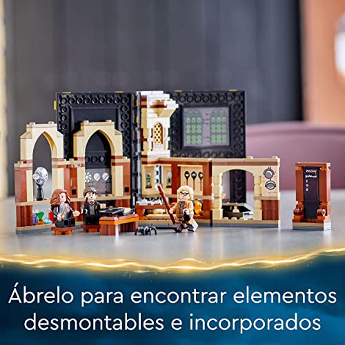 LEGO 76397 Harry Potter Momento Hogwarts Clase de Defensa, Set de Construcción, Juego de Viaje en Forma de Libro con Mini Figuras