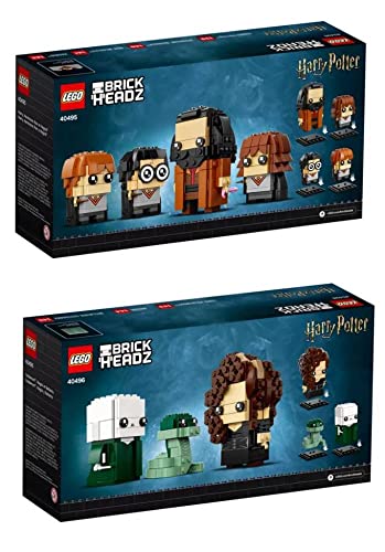 Lego Brickheadz Harry Potter, Hermione, Ron Weasley, Hagrid 4095 + Lord Voldemort, Nagini, Bellatrix Lestrange 40496 - Juego de 40496