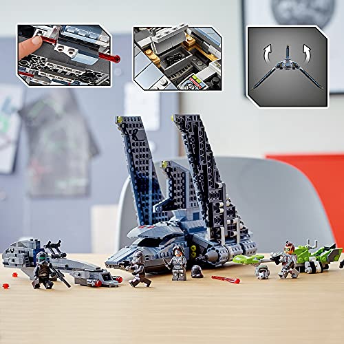 LEGO - Star Wars - Lanzadera de ataque de The Bad Batch, impresionante juguete con 2 velocidades, mini figuras de clones de The Bad Batch, 969 piezas, modelo 75314