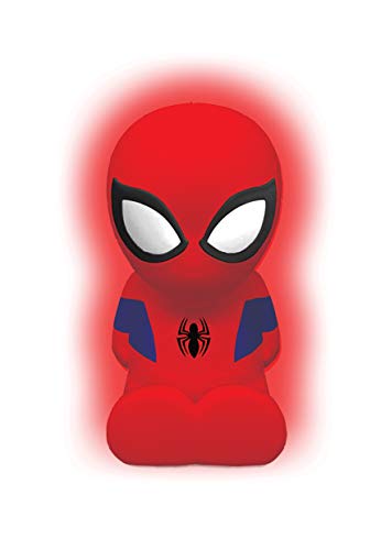 LEXIBOOK Spider-Man Nocturna Colorida de Bolsillo LED para niños, Cambio de Color, Luz Suave, Baterías, Azul/Rojo, NLJ01SP