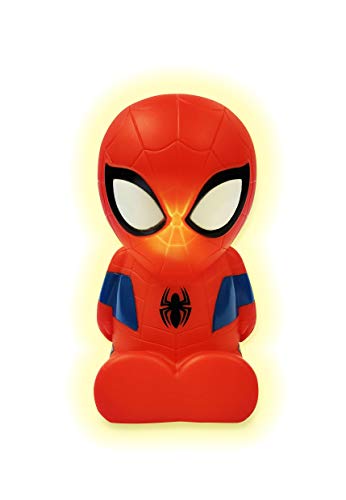 LEXIBOOK Spider-Man Nocturna Colorida de Bolsillo LED para niños, Cambio de Color, Luz Suave, Baterías, Azul/Rojo, NLJ01SP