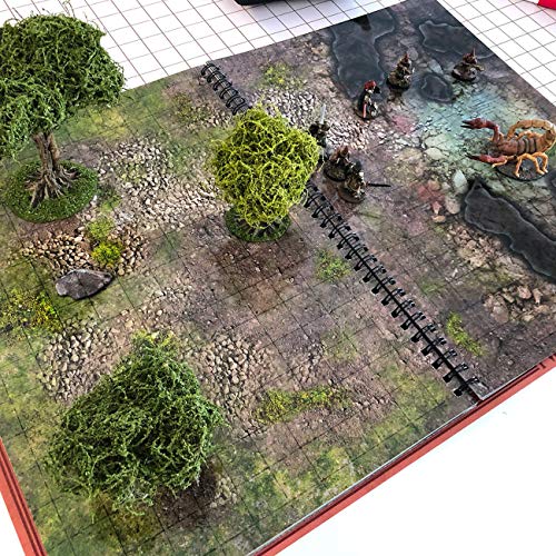 Libro de combate: mapas A3 regrabables para juegos de rol (mapas tácticos de cuadrícula de juegos de rol y mazmorras)