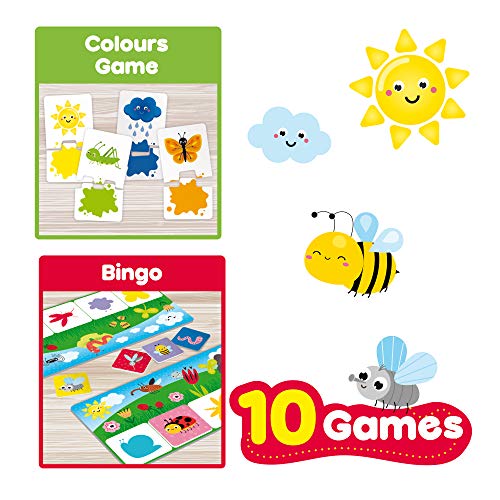 Liscianigiochi - Carotina Baby Colección de 10 juegos educativos para niños a partir de 2 años - Colores, números, formas, memoria, Lógica y mucho más (80243)