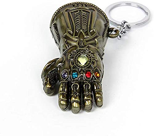 Llavero de guantelete de infinito, accesorios de guerra Thanos War Series Superhéroe, colgante de metal para los fans de Marvel