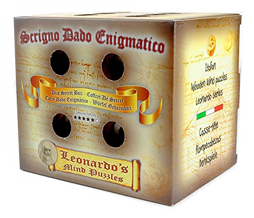 Logica Juegos Art. Cofre Dado Enigmático - Rompecabezas de Madera - Caja Secreta - Dificultad 5/6 Increíble - Colección Leonardo da Vinci