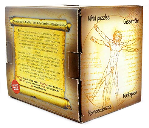 Logica Juegos Art. Cofre Dado Enigmático - Rompecabezas de Madera - Caja Secreta - Dificultad 5/6 Increíble - Colección Leonardo da Vinci