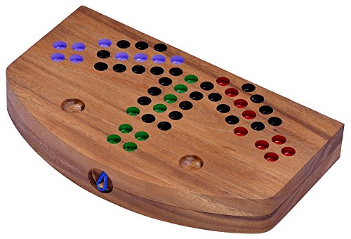 LOGOPLAY Ludo para 6 jugadores – Juego de dados – Juego de mesa – Juego familiar de madera con tablero plegable