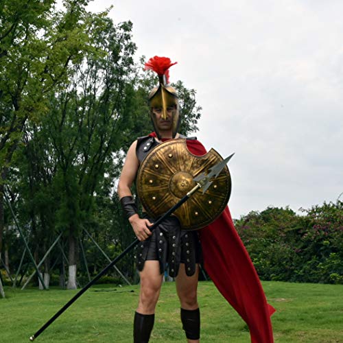 LOOYAR - Escudo de guerra antiguo, troyano, antiguo escudo griego, hecho a mano, para caballero, soldado, guerrero, disfraz de batalla, Halloween, vestíbulo, decoración de pared