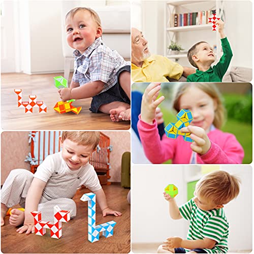 Luclay 12 bloques Magic Snake Cube Mini Serpiente Velocidad Cubos Twist Puzzle Juguetes para Niños Relleno Piñatas Regalitos Fiesta Cumpleaños Infantil