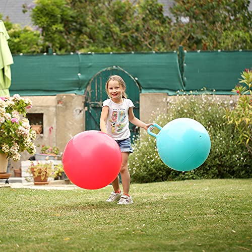 Ludi |90101 |Balón de salto XXL - Rojo | Mango Adaptado - Balón Inflable Grande - Plástico Grueso y Elástico - Juguete de Interior y Exterior - Para ser un As del Rebote | A partir de los 5 Años