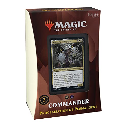 Magic The Gathering- Deck Commander Strixhaven – Proclamación de Plumargen, Color Negro y Blanco (Wizards of The Coast C84431010)