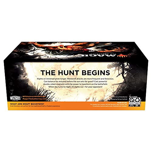 Magic The Gathering Innistrad: Midnight Hunt Draft Booster Box, 36 Paquetes (Wizards of The Coast C89620001)