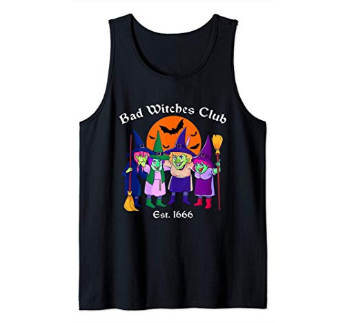 Malas Brujas Club De Halloween Bruja Salem Grupo A Juego Camiseta sin Mangas