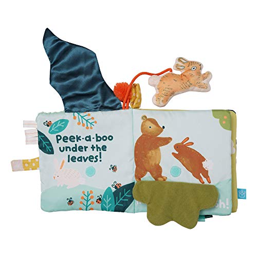 Manhattan Toy- Fairytale Peek-a-Boo - Libro de Actividades para bebés y niños pequeños con chirriador de Conejo Atado, Multicolor (161130)