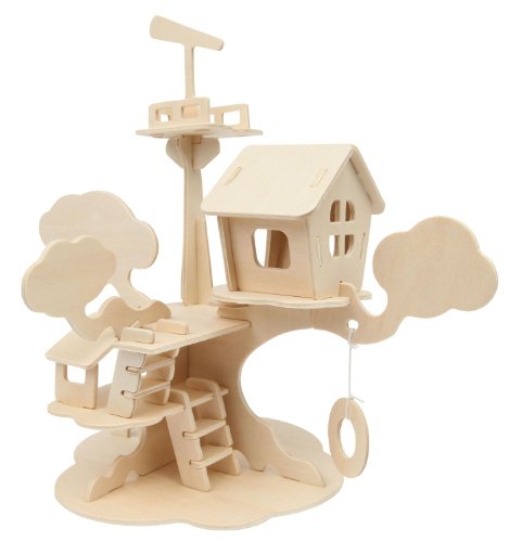 Marabu Kids 3D-Puzzle de Madera (37 Piezas, Aprox. 28 x 26 cm), diseño de casa del árbol, Color (0317000000011)