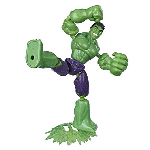 Marvel Avengers - Figura de acción de Hulk Bend and Flex - Figura Flexible de 15 cm con Accesorio - para niños de 6 años en adelante