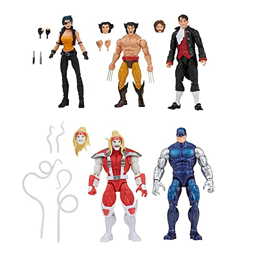 Marvel Legends Series Wolverine-Paquete de 5 Unidades, Incluye Omega Red, Cyber, Marvel'S Callisto, Jason Wyngarde, 13 Accesorios (Hasbro F11225S1)