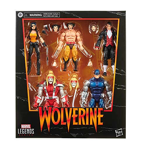 Marvel Legends Series Wolverine-Paquete de 5 Unidades, Incluye Omega Red, Cyber, Marvel'S Callisto, Jason Wyngarde, 13 Accesorios (Hasbro F11225S1)
