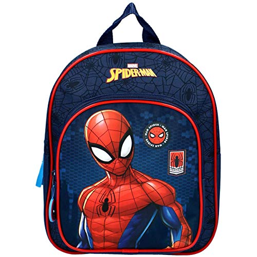 Marvel Mochila escolar primaria para niños, de los Vengadores, Spiderman, azul, 31 x 25 x 9 cm