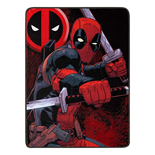 Marvel 's Deadpool, Swordsman Micro Raschel Manta, 46" x 60", Multicolor