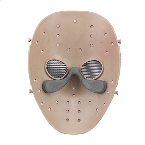 Máscara de Jason de Haoyk CS Games, máscara de malla, metal y cobre con protección completa de la cara, para Halloween, fiestas de disfraces, negro