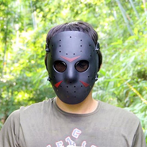 Máscara de Jason de Haoyk CS Games, máscara de malla, metal y cobre con protección completa de la cara, para Halloween, fiestas de disfraces, negro