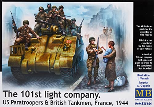 Master Box Ltd. mb35164 – Figuras 101th Light Company, us Paratroopers and British tankmen