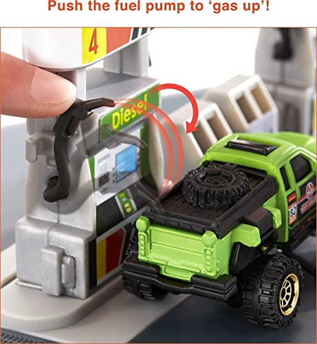 Matchbox Gasolinera Set de juego para coches de juguete (Mattel GVY84)