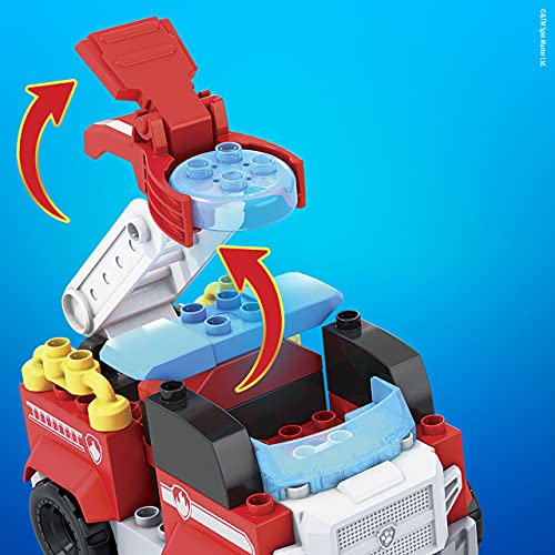 Mega Bloks Patrulla Canina Extinción de incendios de Marshall Bloques de construcción con personajes, juguete para niños +1 año, Mattel GYJ01