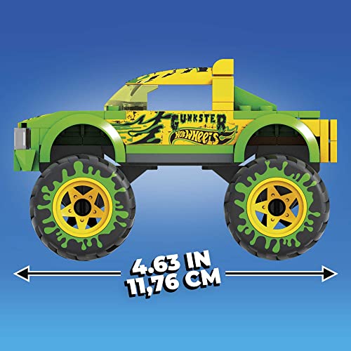 MEGA Construx Hot Wheels Monster Trucks Gunkster Coche de bloques de construcción con figura, juguete para niños +5 años (Mattel HDJ94)