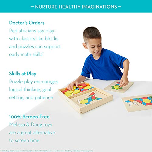 Melissa & Doug - Bloques y Tableros con Diseños, Juego creativo para niños o niñas