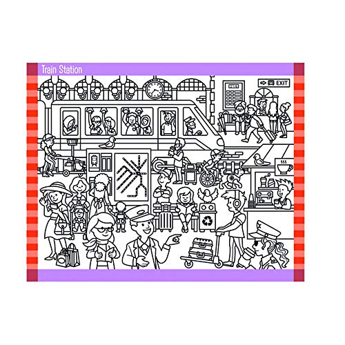 Melissa & Doug Melissa&Doug Busca y Encuentra en la Ciudad-Bloc para Jugar con Pegatinas y para Colorear | Libro de Actividades para niños | 4+ Anni, Multicolor 40150