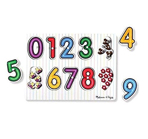 Melissa & Doug- See-Inside Numbers Peg Juego Puzzle con 10 Piezas, Multicolor (13273)
