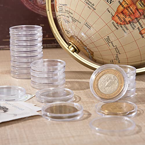 MengH-SHOP Cápsulas de Monedas 30mm Plástico Colección de Monedas Transparente Funda de Moneda Redondo con Caja de Almacenamiento para Colección de Monedas 100 Piezas