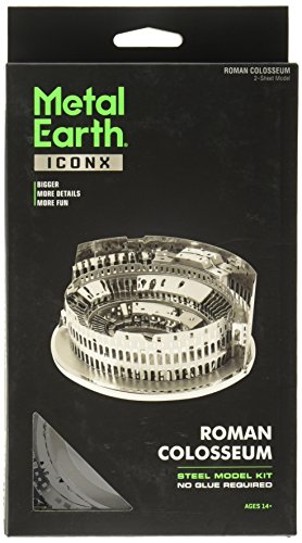 Metal Earth Puzzle 3D Coliseo Romano Roma. Rompecabezas De Metal De Arquitectura. Maquetas Para Construir Para Adultos Nivel Desafiante De 9.6 X 8 X 3.81 Cm