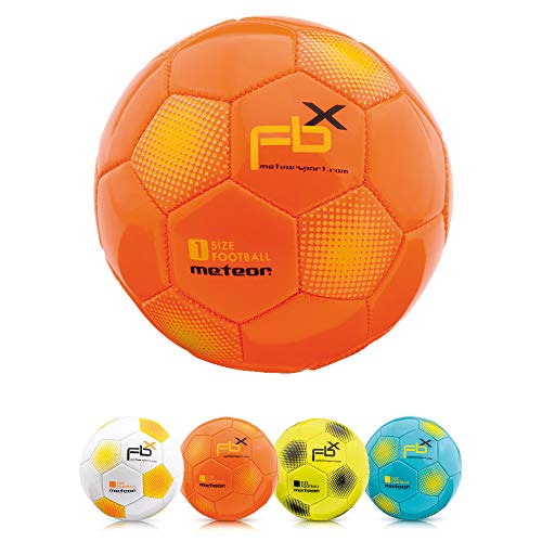 meteor Balón de Fútbol para Niños y Juventud y Adultos Tamaño 5 4 3 1 para Ejercicio Al Aire Libre Juego Entrenamiento de Football (#5, Naranja)