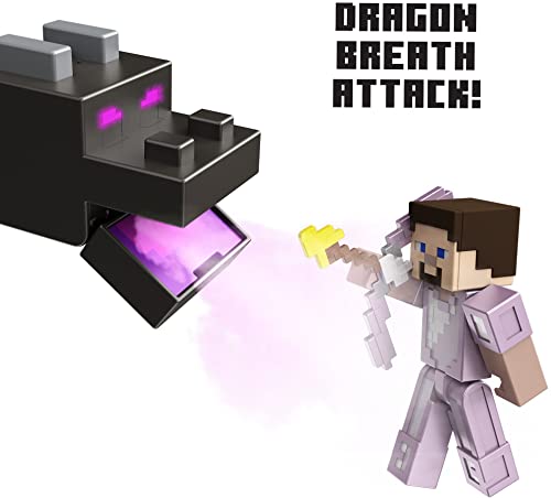 Minecraft Dragón de Ender definitivo Dragón de juguete con luces y sonidos, incluye 1 figura con accesorios Mattel GYR76