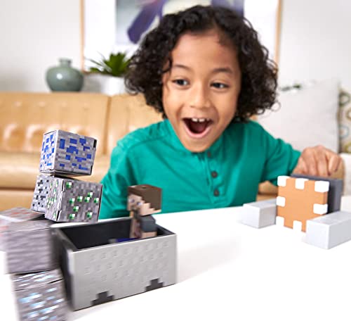 Minecraft Vagoneta explosiva Figura articulada de Steve con accesorios de juguete, regalo para niños +6 años (Mattel GVL55)