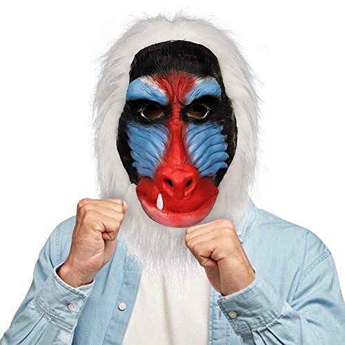 molezu malgache máscara de Babuino, Rey León Rafiki Disfraz máscara látex, Animal de la Selva chimpancé Mono Cabeza máscara de Goma Primate el Blanco.