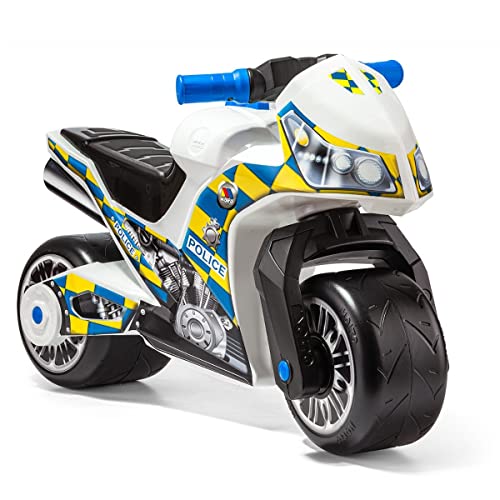 MOLTO | Moto Correpasillos Cross Policía Blanca | Moto Corre Pasillos Todoterreno | Juguetes Infantiles Seguros y Resistentes | Fomenta el Sano Desarrollo de Niños y Niñas | + 18 Meses