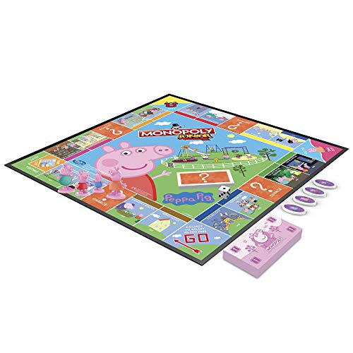 Monopoly Junior: Peppa Pig Edition juego de mesa para 2-4 jugadores, juego de interior para niños a partir de 5 años